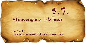 Vidovenyecz Tímea névjegykártya